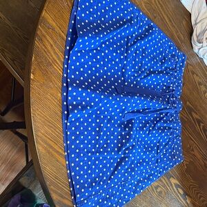 J. Crew Royal Blue Polka Dot Skater Skirt
